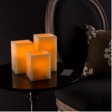 Lavish Home 3 Piece Square Scented Flameless Candle Set LVRG1966